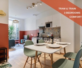 Cosy and Trendy 3 Bedrooms train station and tramway