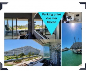 Lovely apartment in Marina Baie des Anges- Baronnet - Sew view, free parking spaces on site, restaurants, beach, supermarket